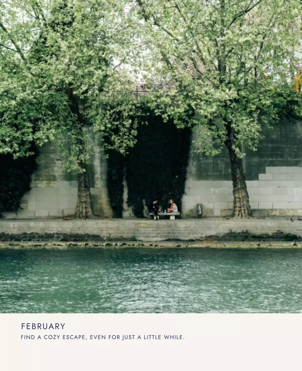 하늘색 심플 여행 달력