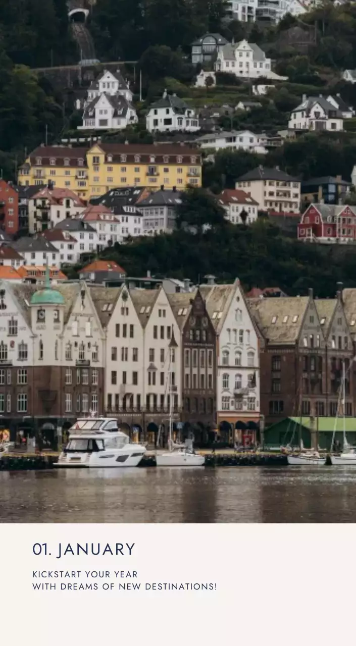 베이지 미니멀 여행 달력