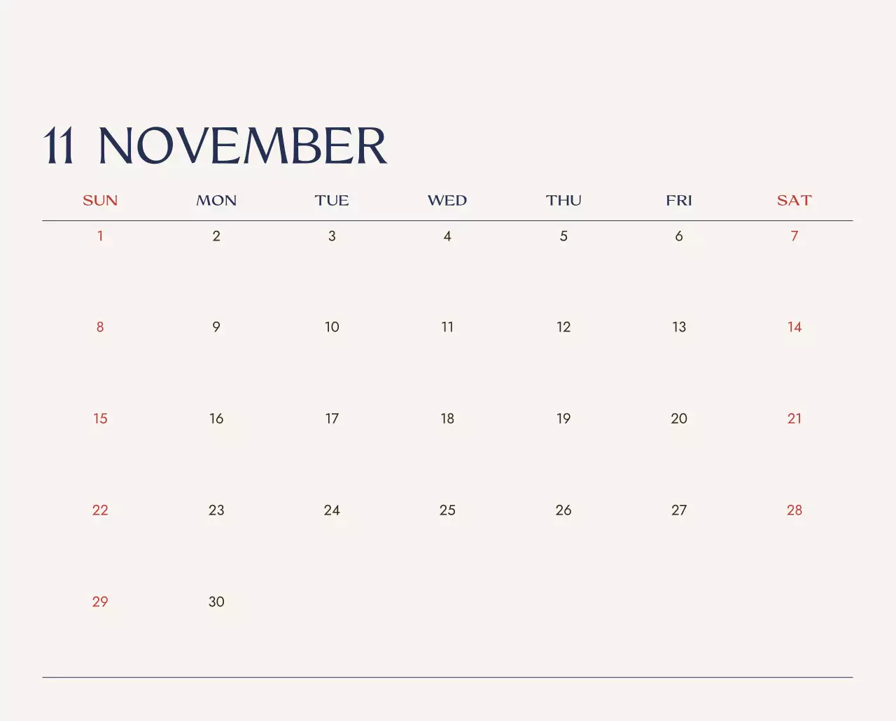 베이지 심플 여행 달력