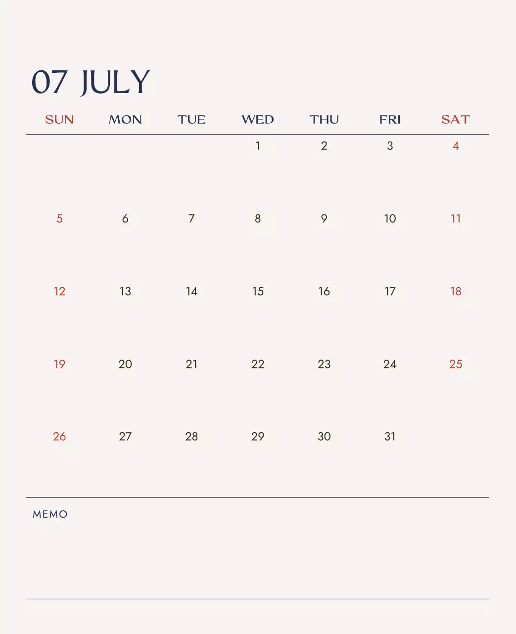 하늘색 심플 여행 달력