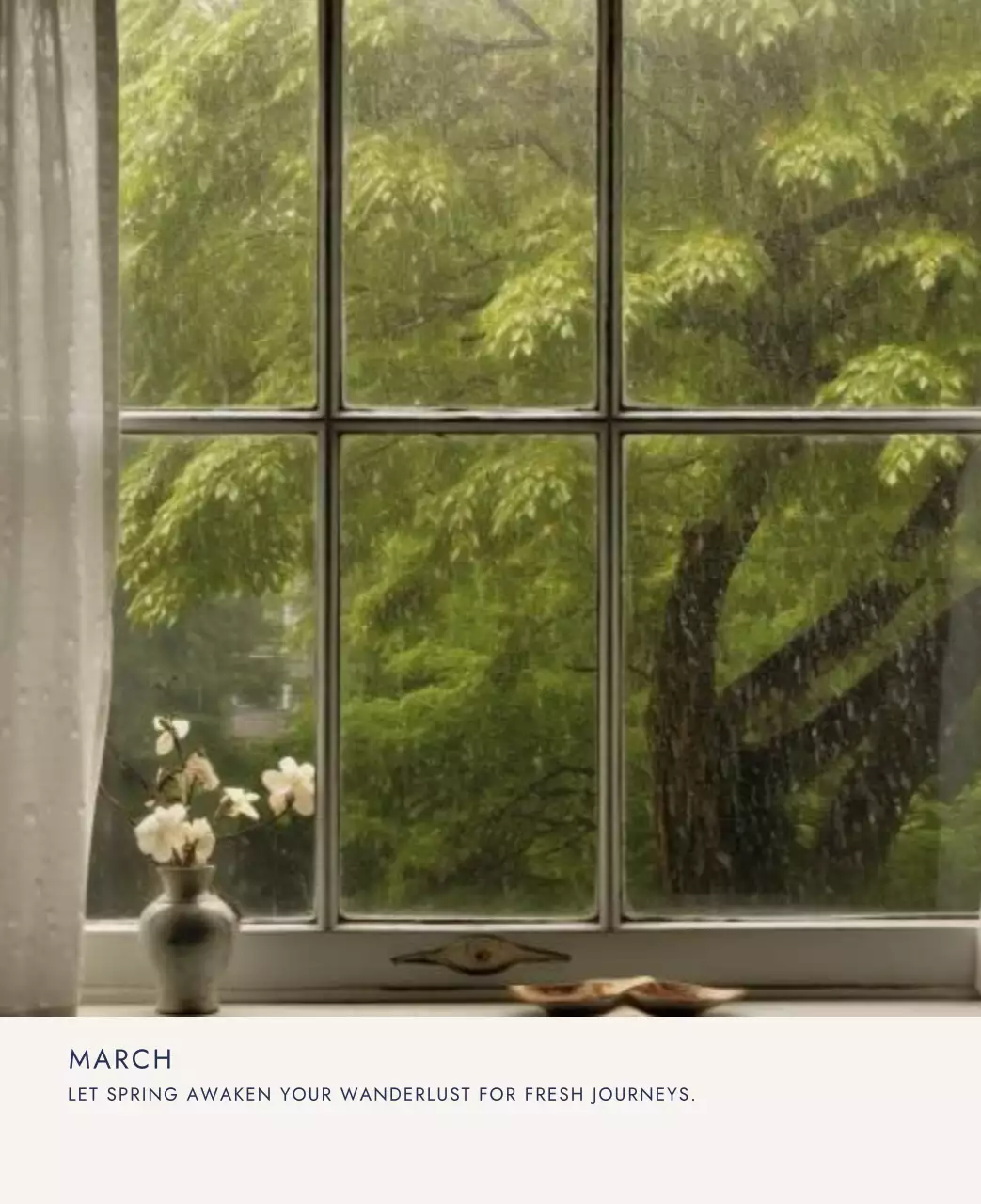 하늘색 심플 여행 달력