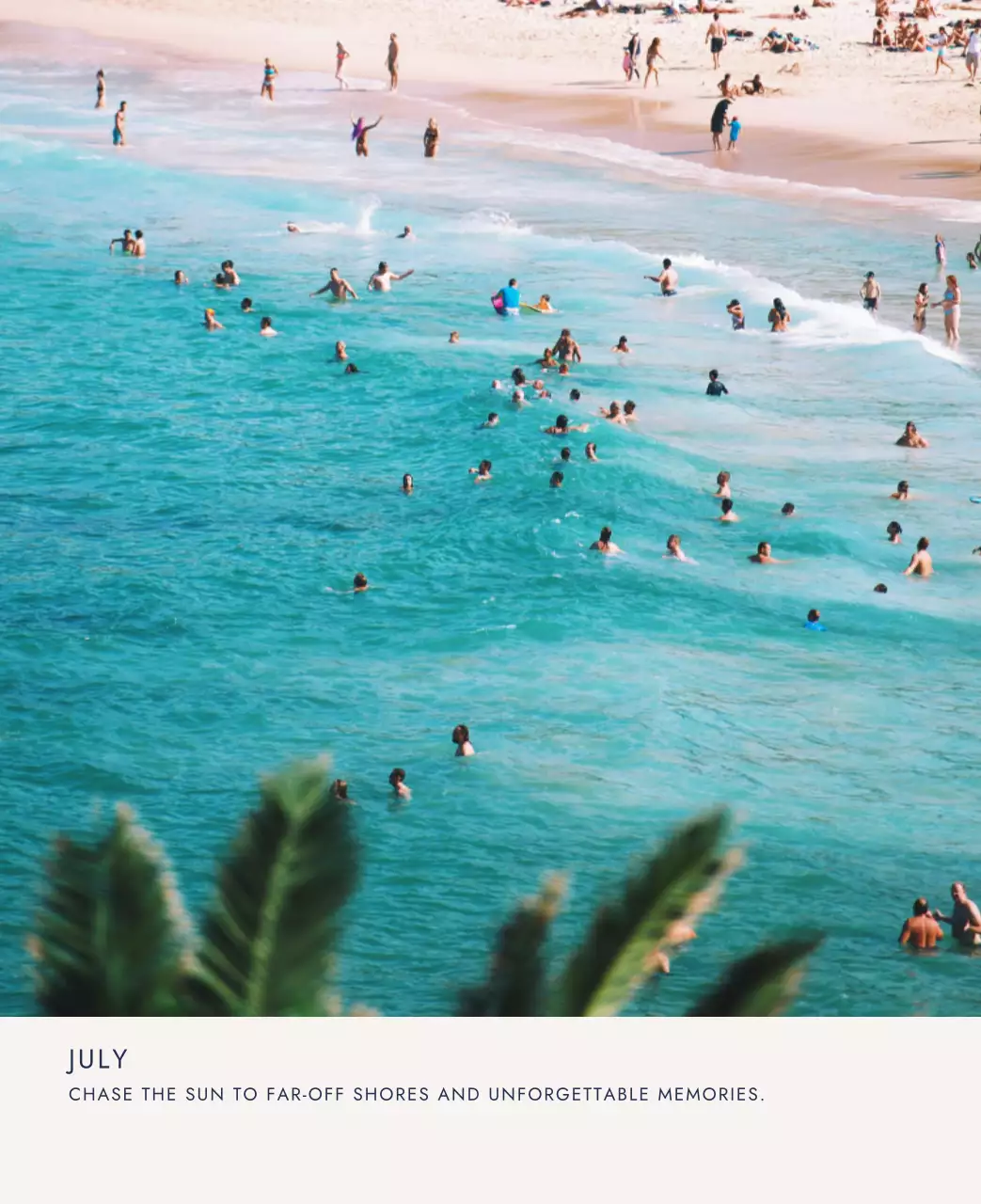 하늘색 심플 여행 달력