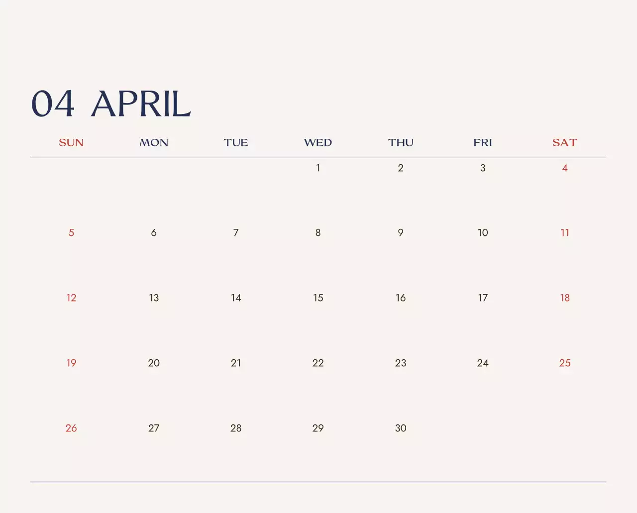 베이지 심플 여행 달력