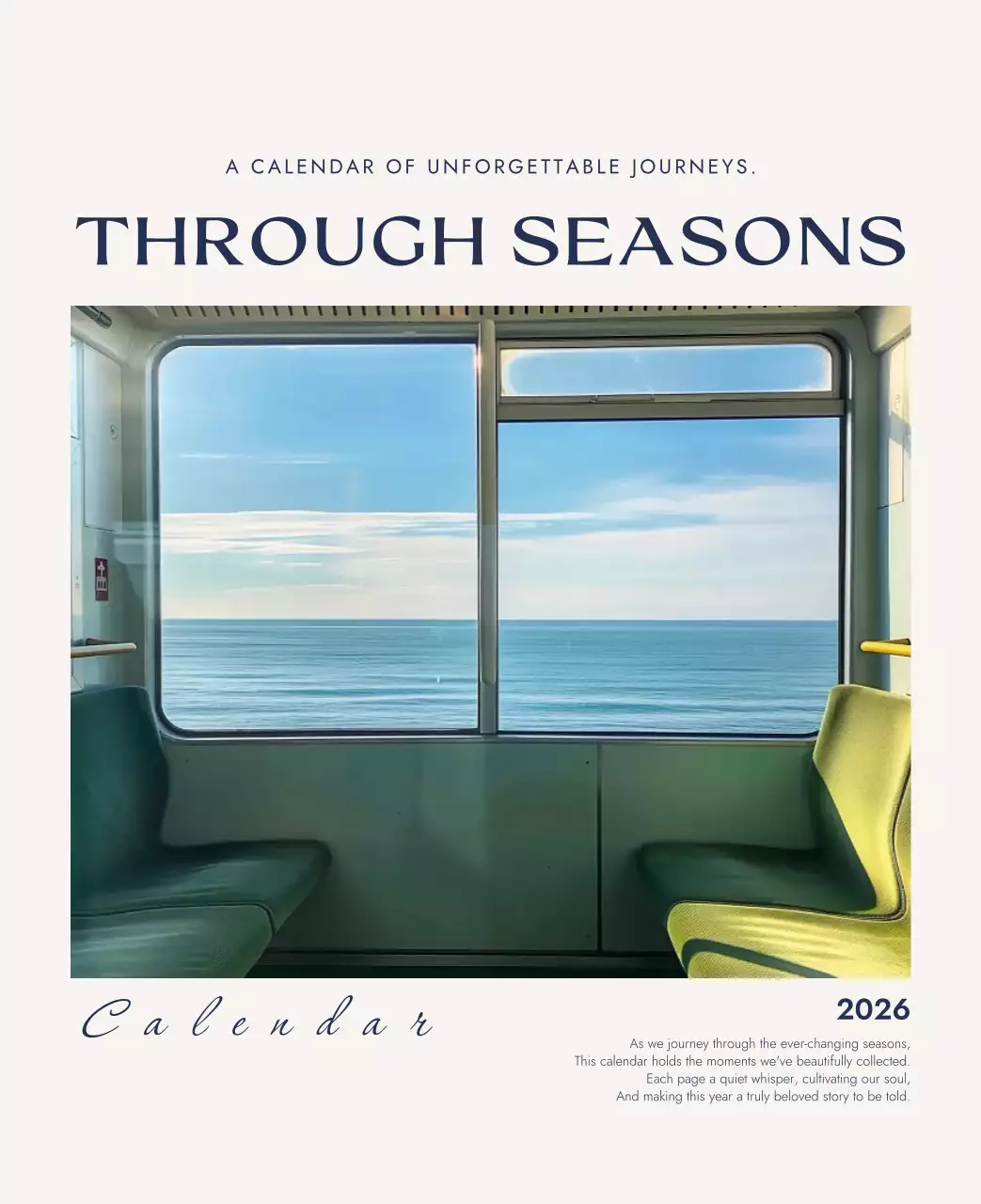 하늘색 심플 여행 달력