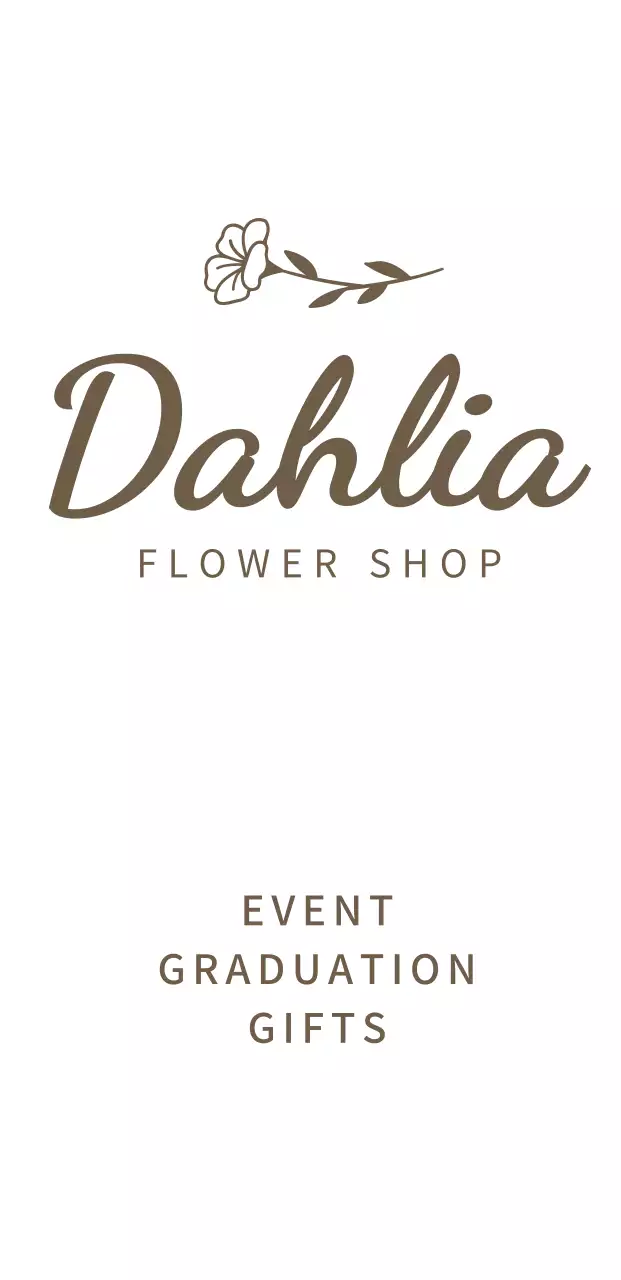 필기체 영문 영어 알파벳 꽃집 로고의 sns아이콘이 들어간 입간판 디자인