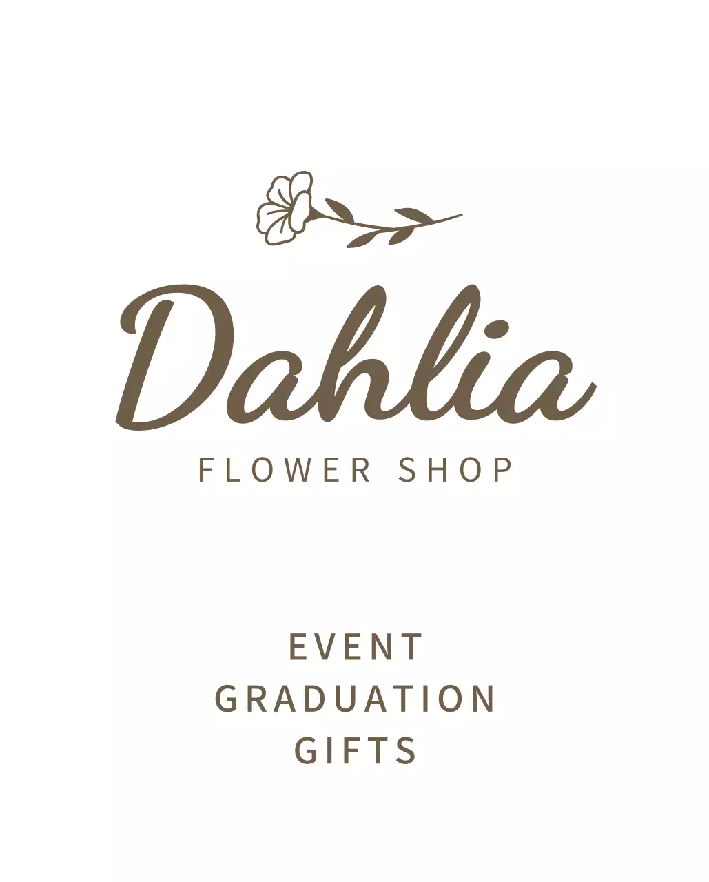 필기체 영문 영어 알파벳 꽃집 로고의 sns아이콘이 들어간 입간판 디자인