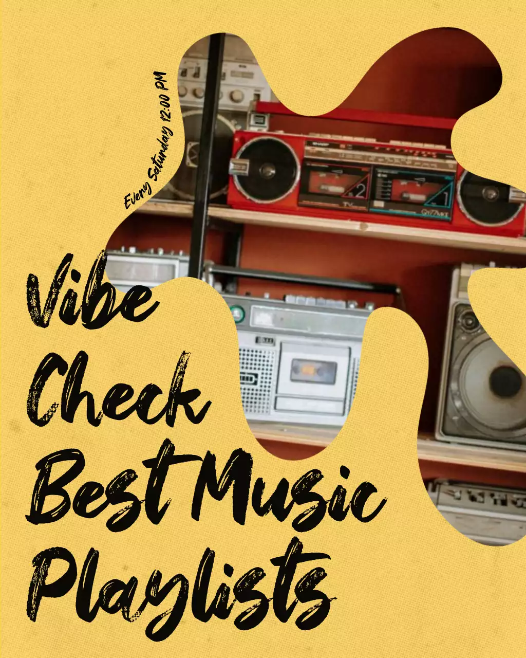 Yellow Retro Music Event Announcement Instagram Post