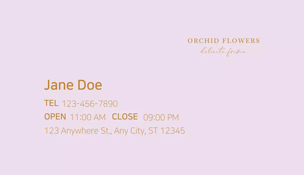 Purple Floral Business Card