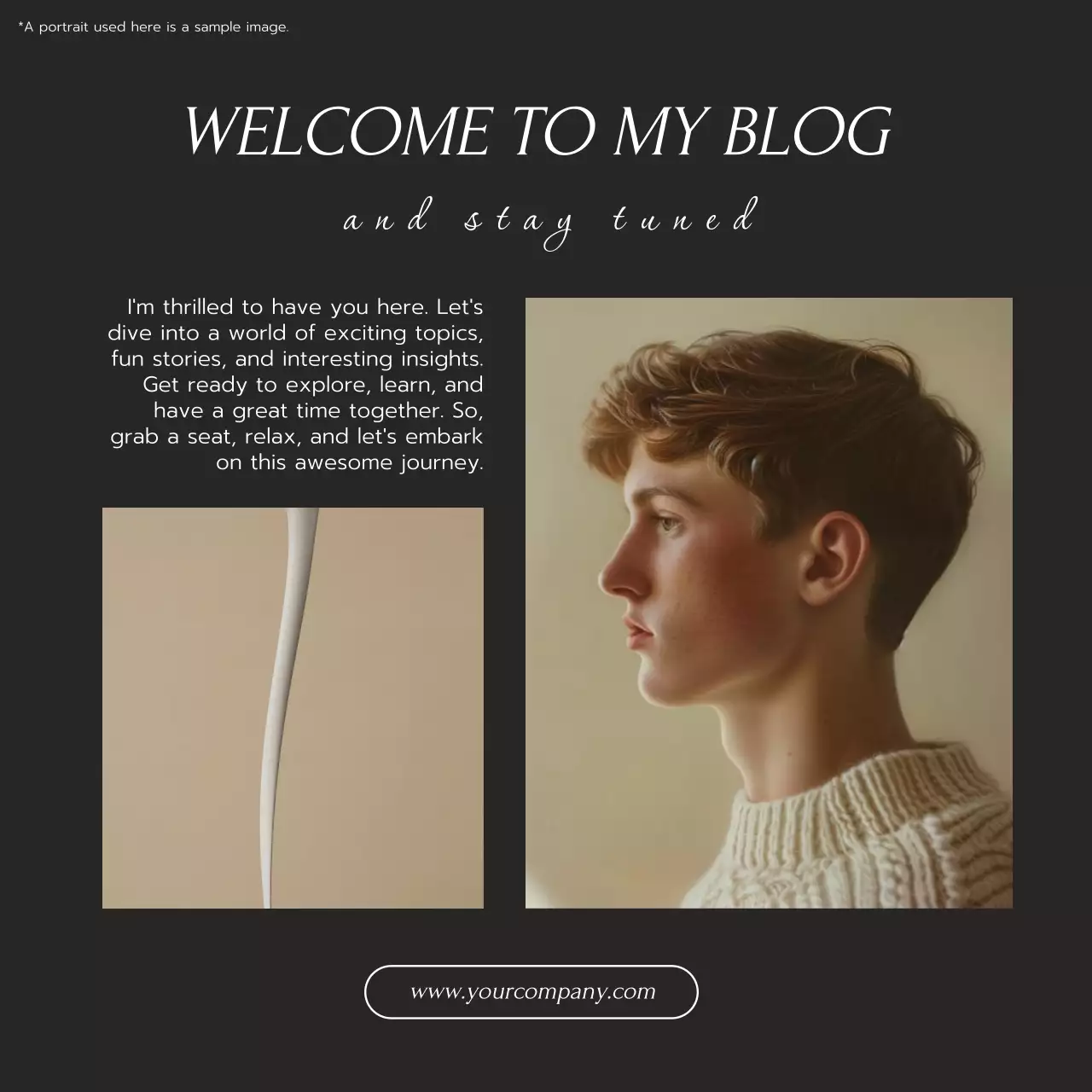 Black Modern Blog Announcement Social Media Post