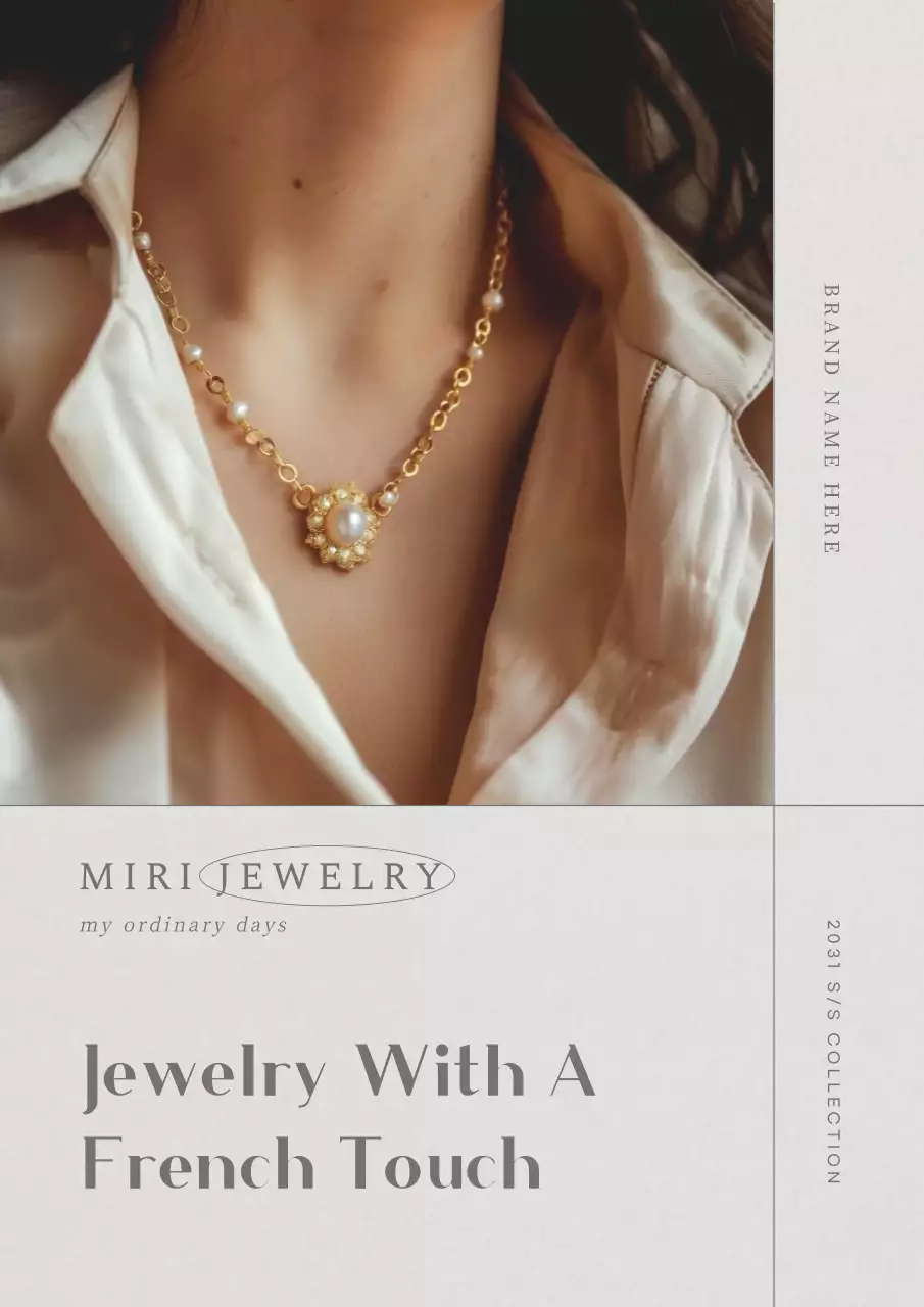 Beige Elegant Jewelry Advertisement Poster