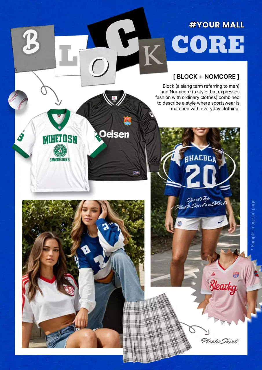 Blue Trendy Sportswear Promotion Poster