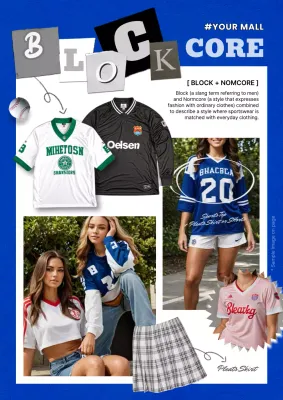 Blue Trendy Sportswear Promotion Poster