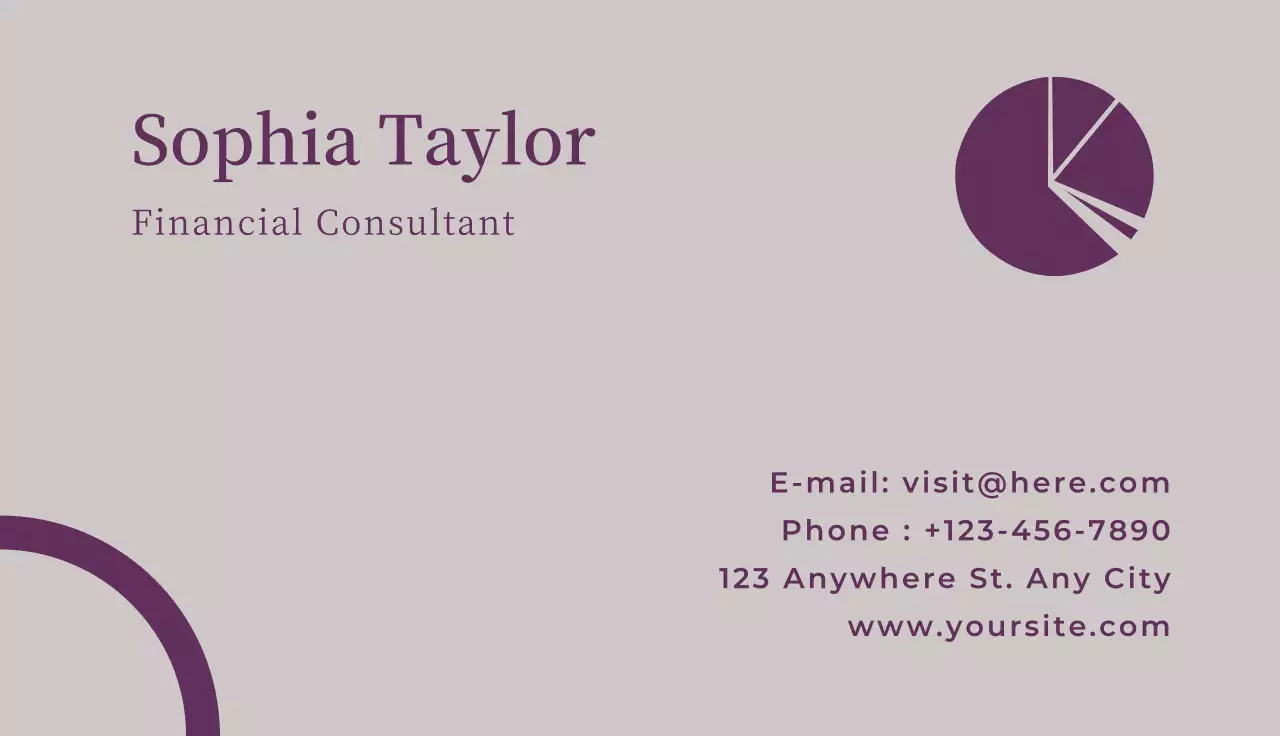 Purple Professional Financial Business Card