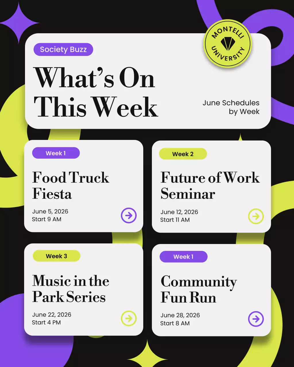 Trendy Society Weekly Event Instagram Post