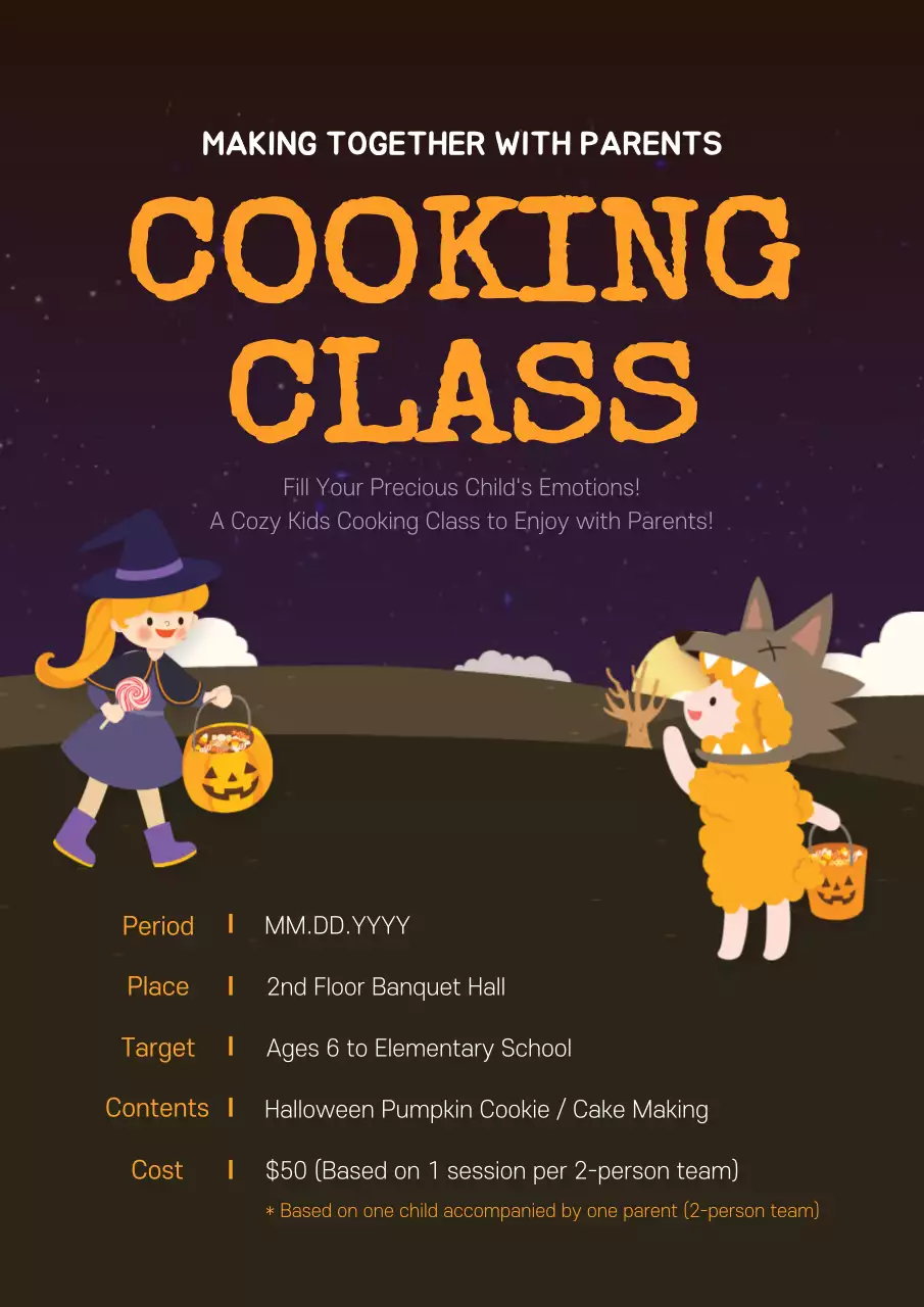 Purple Trendy Halloween Class Invitation Poster