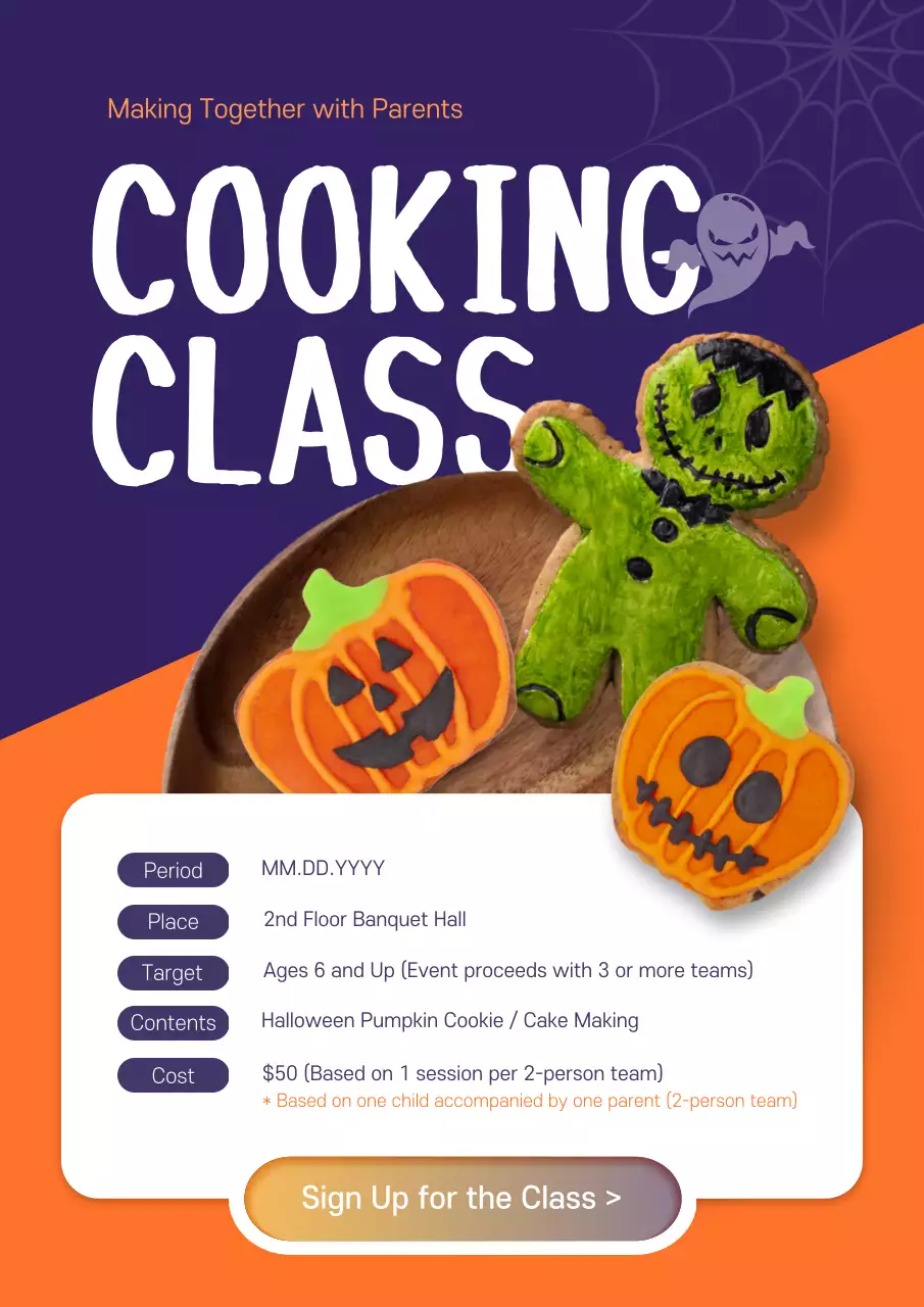 Purple Trendy Halloween Class Invitation Poster