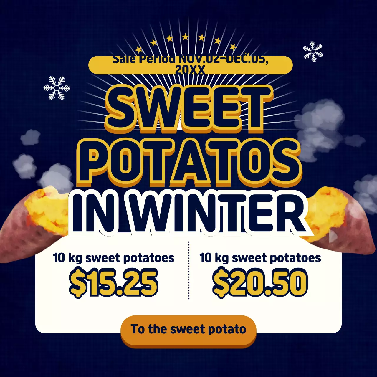Navy Bold Sweet Potato Promotion Instagram Post