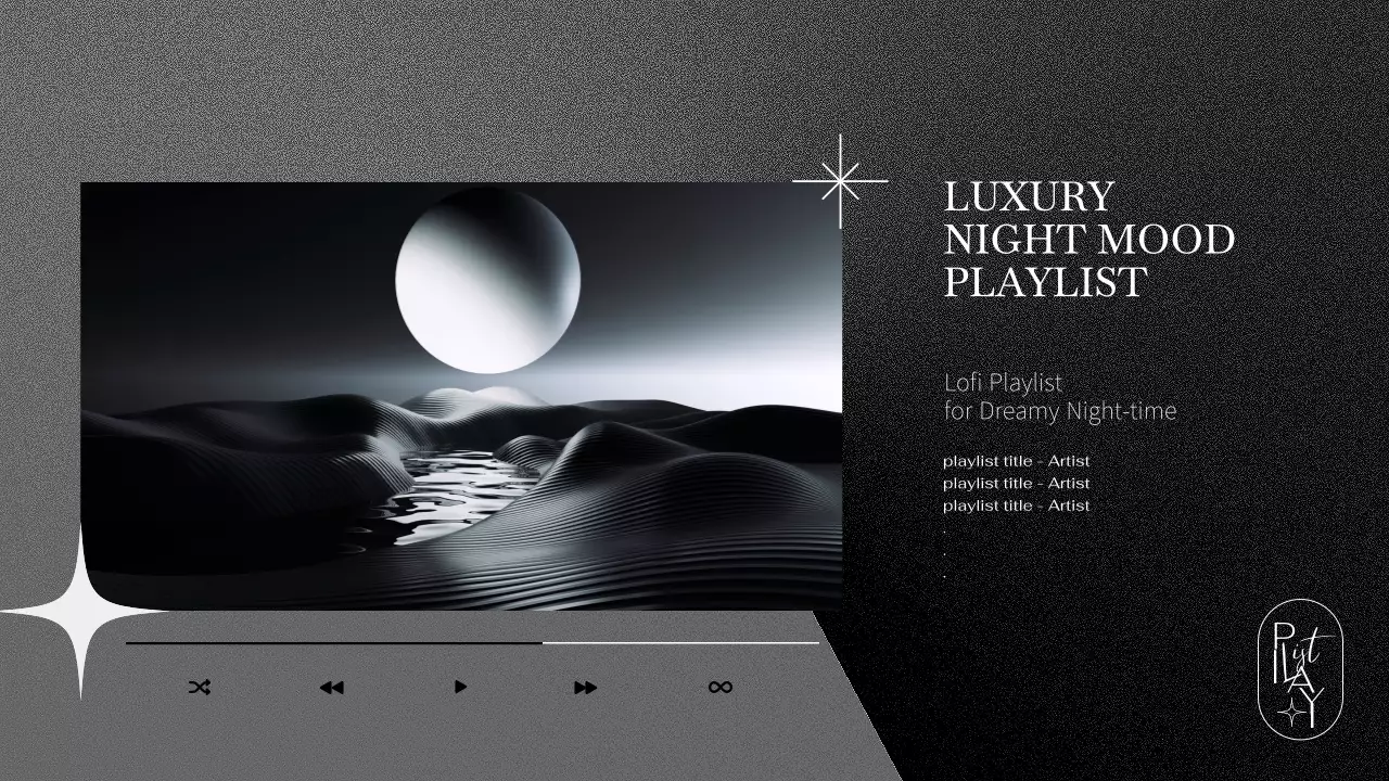 검정색과 회색의 고급스러운 흑백톤 밤무드 플레이리스트