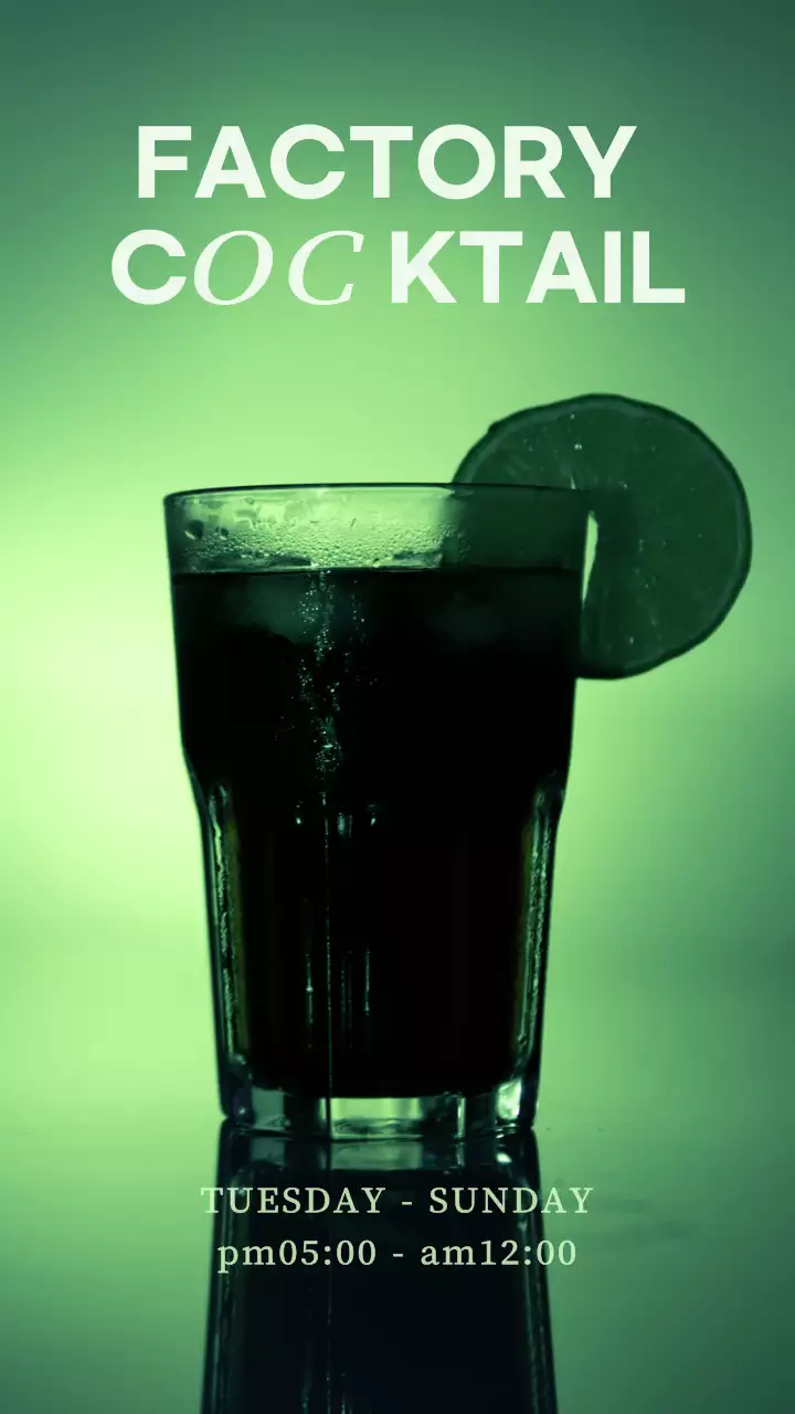 Green Modern Cocktail Promotion Instagram Post