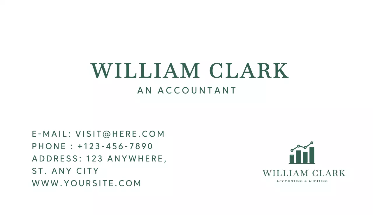 Green Minimal Accounting Business Card