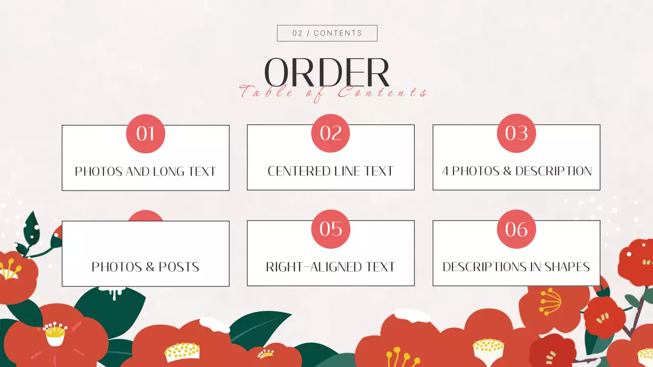 붉은 꽃 꽃 프레젠테이션