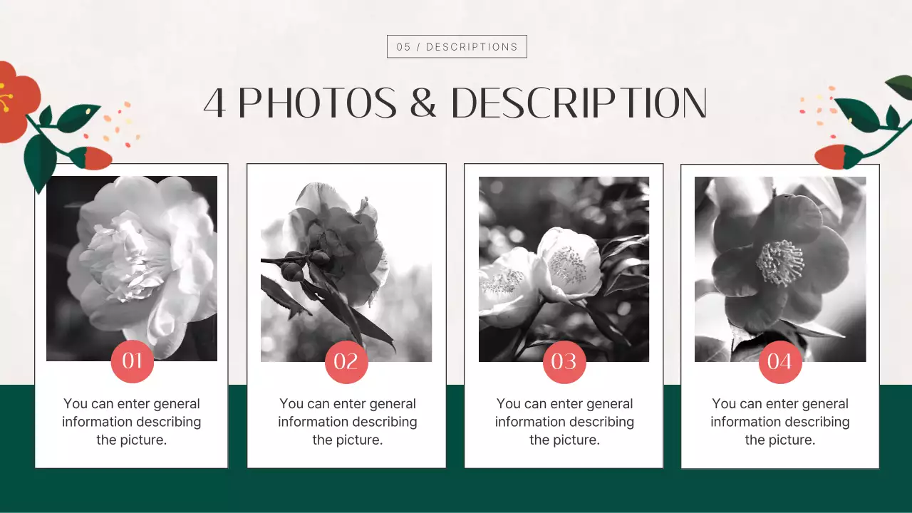 붉은 꽃 꽃 프레젠테이션