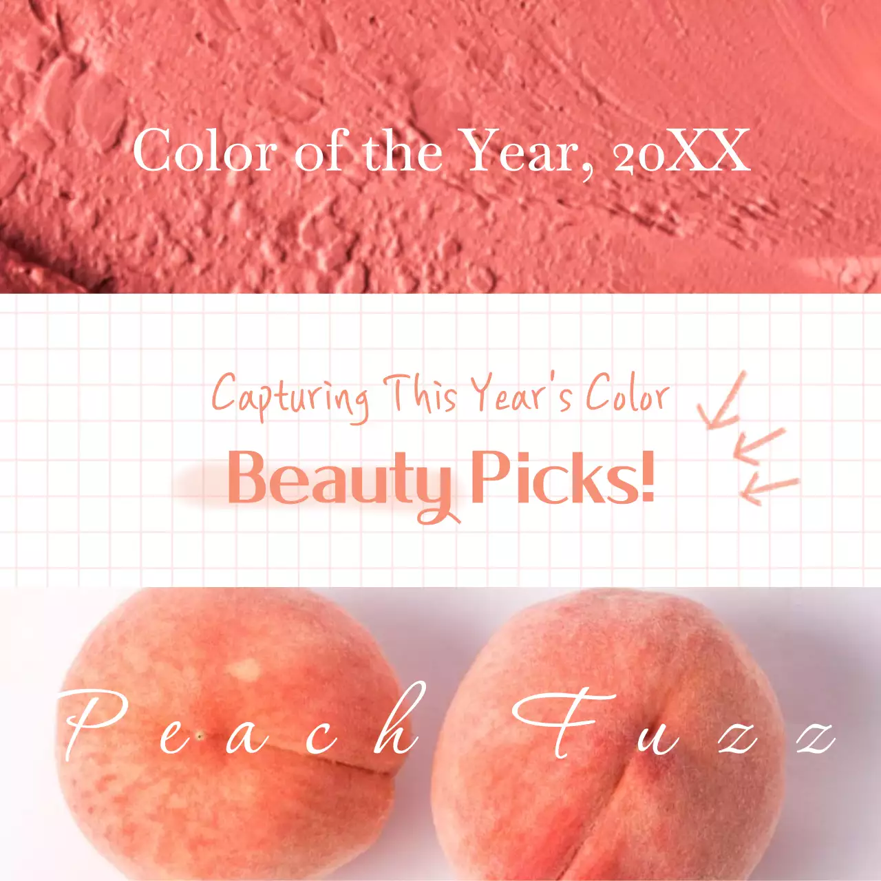 코랄 트렌디 뷰티 프로모션 소셜 미디어 포스트