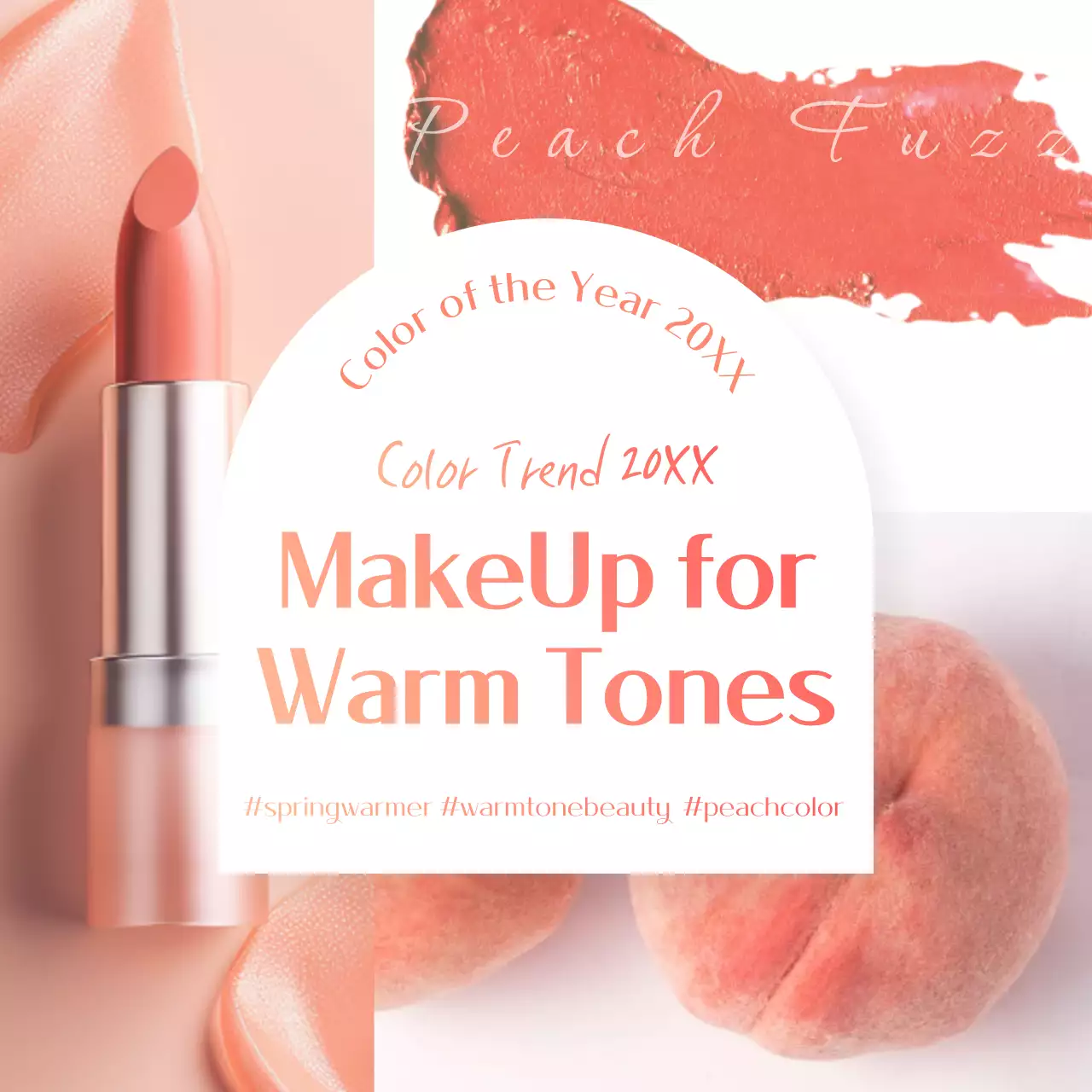 Peach Trendy Makeup Promotion Social Media Post