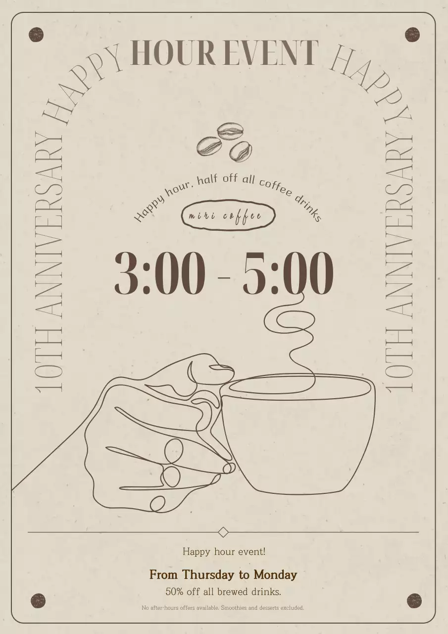 Beige Simple Coffee Promotion Poster