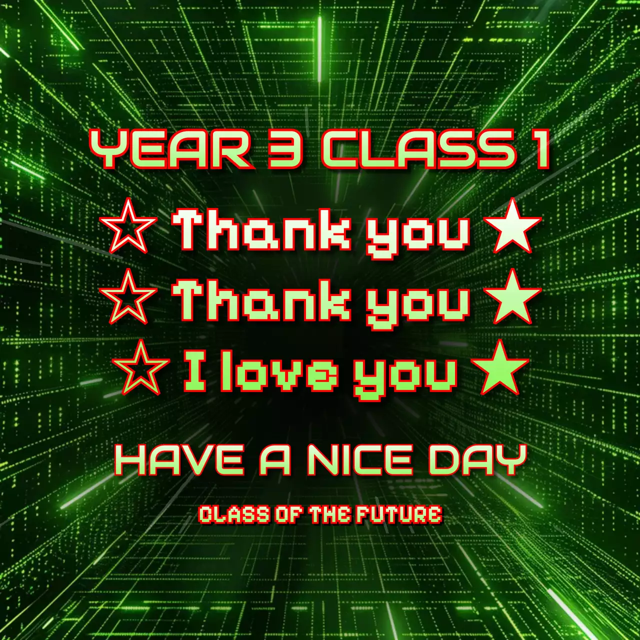 빨강과 형광색의 개그의 학교 급훈 짤