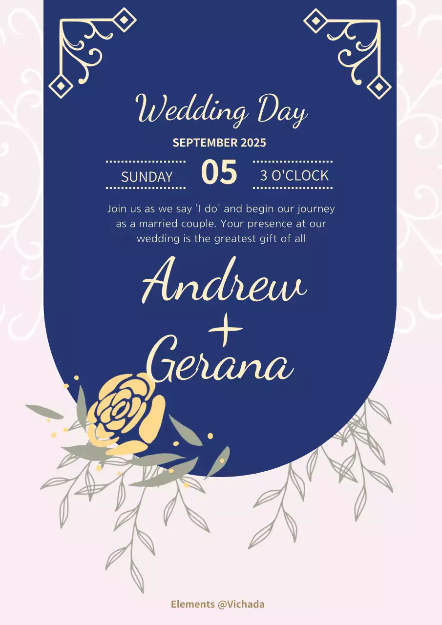 미니멀한 귀여운 웨딩 카드