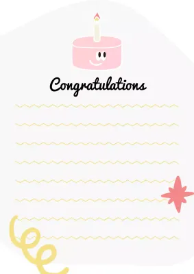 Pink Simple Congratulations Card