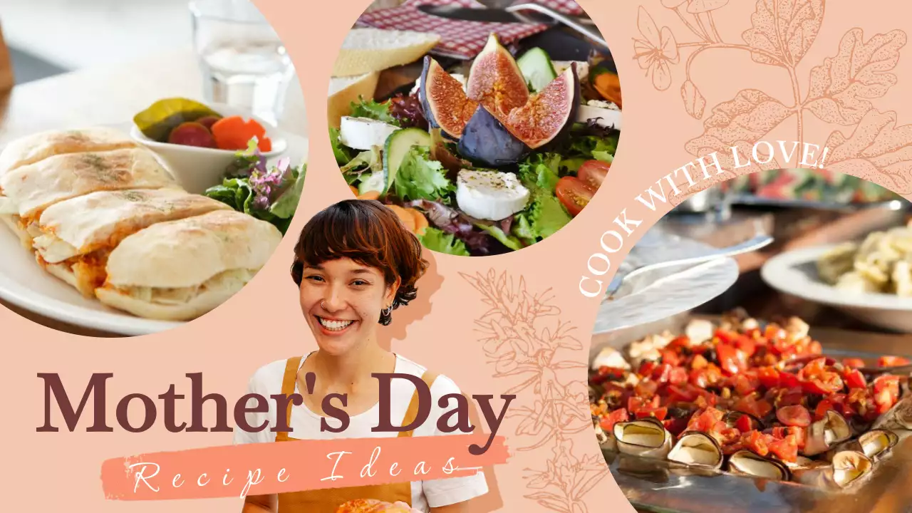 Beige Elegant Mother's Day Recipe Guide YouTube Thumbnail