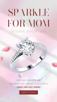 Pink and Red Elegant Mother's Day Jewerly Publicity