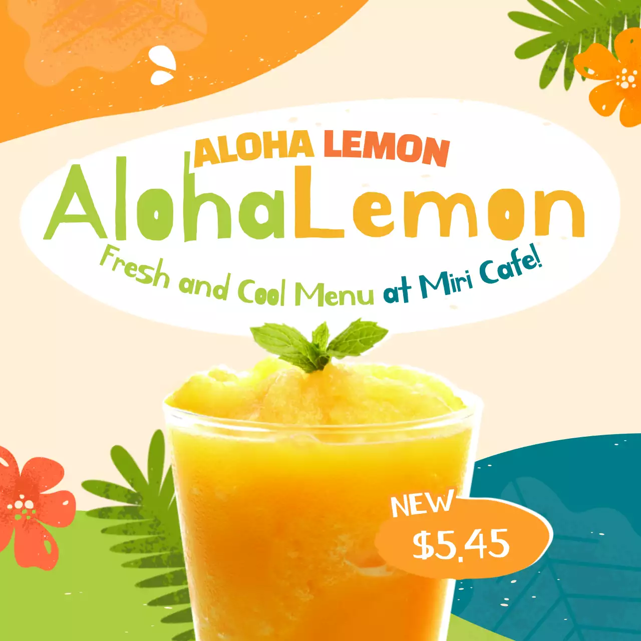 Orange Tropical Drink Promotion Instagram Post