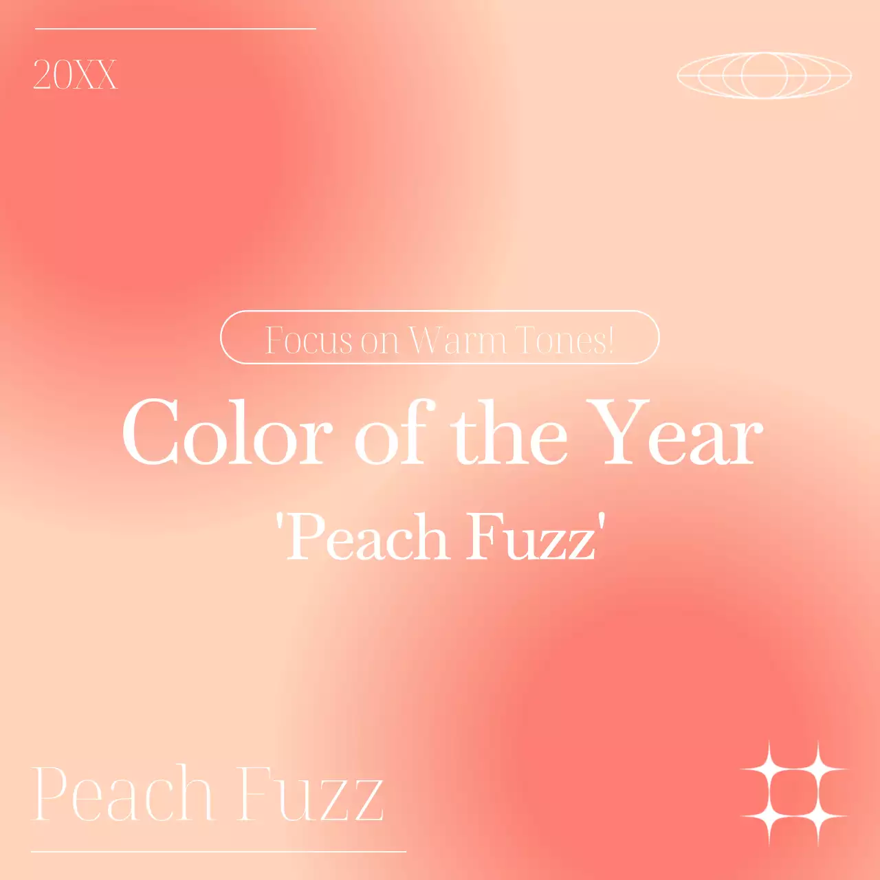 Peach Elegant Color Announcement Social Media Post