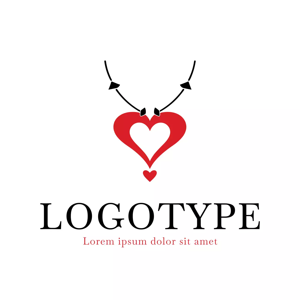 Red Minimal Love Logo