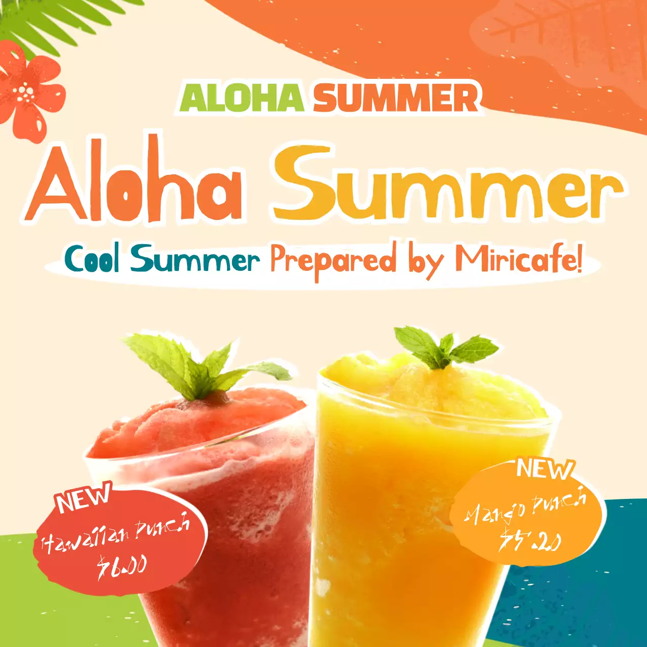 Orange Tropical Drink Promotion Instagram Post