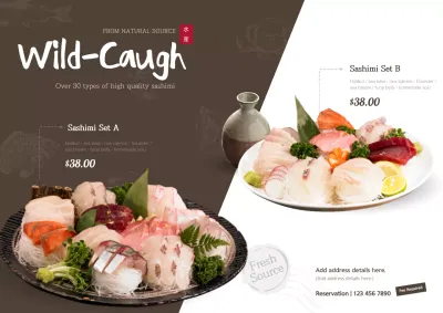 Brown Traditional Sashimi Promotion Poster
