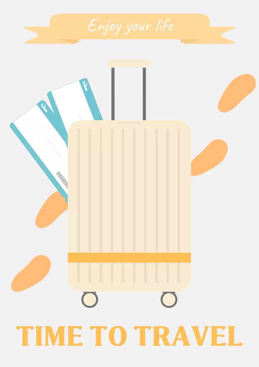 회색과 노랑색의 심플한 여행 홍보