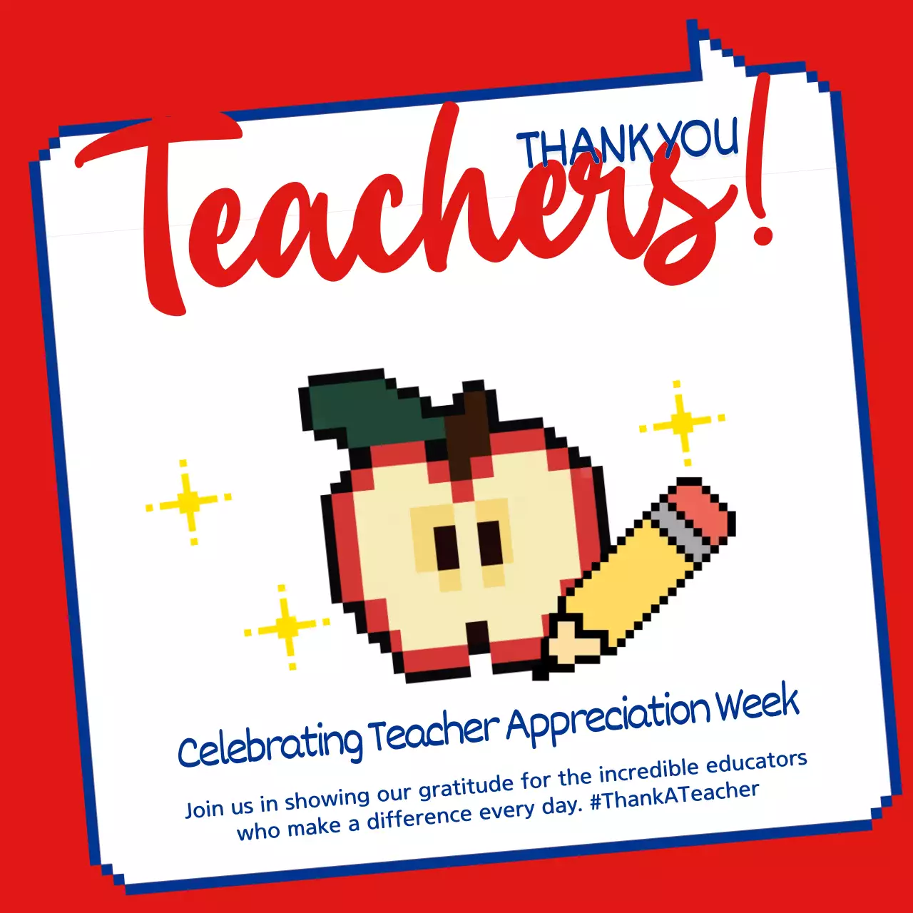 Red Retro Teacher Promotion Social Media Post