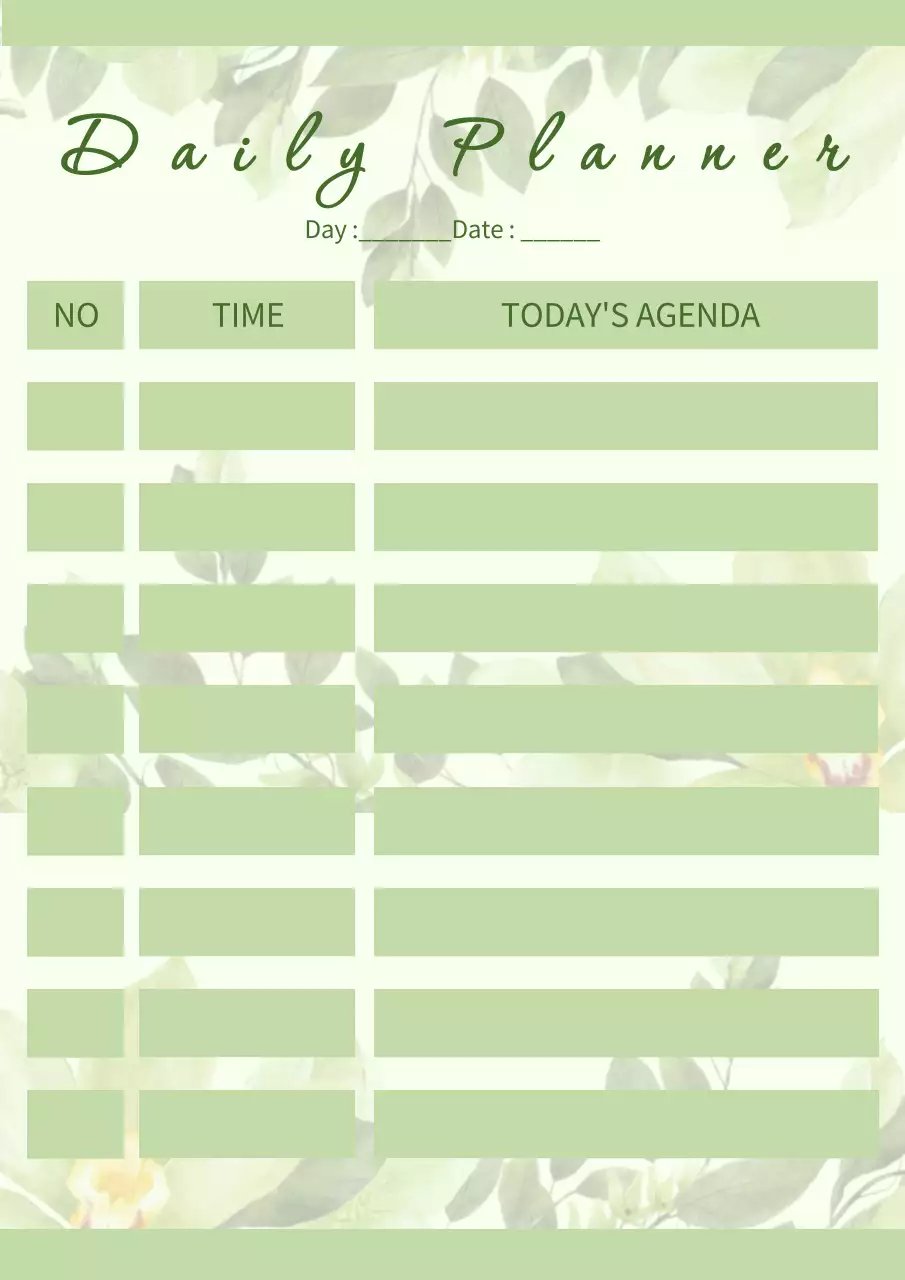 에스테틱 그린 데일리 플래너