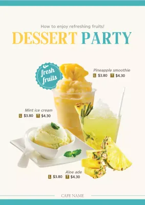 Yellow Modern Dessert Promotion Poster