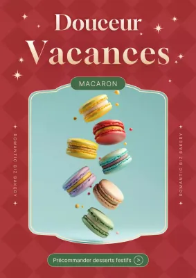 Promotion de desserts modernes rouges