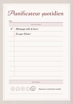 Agenda quotidien moderne beige
