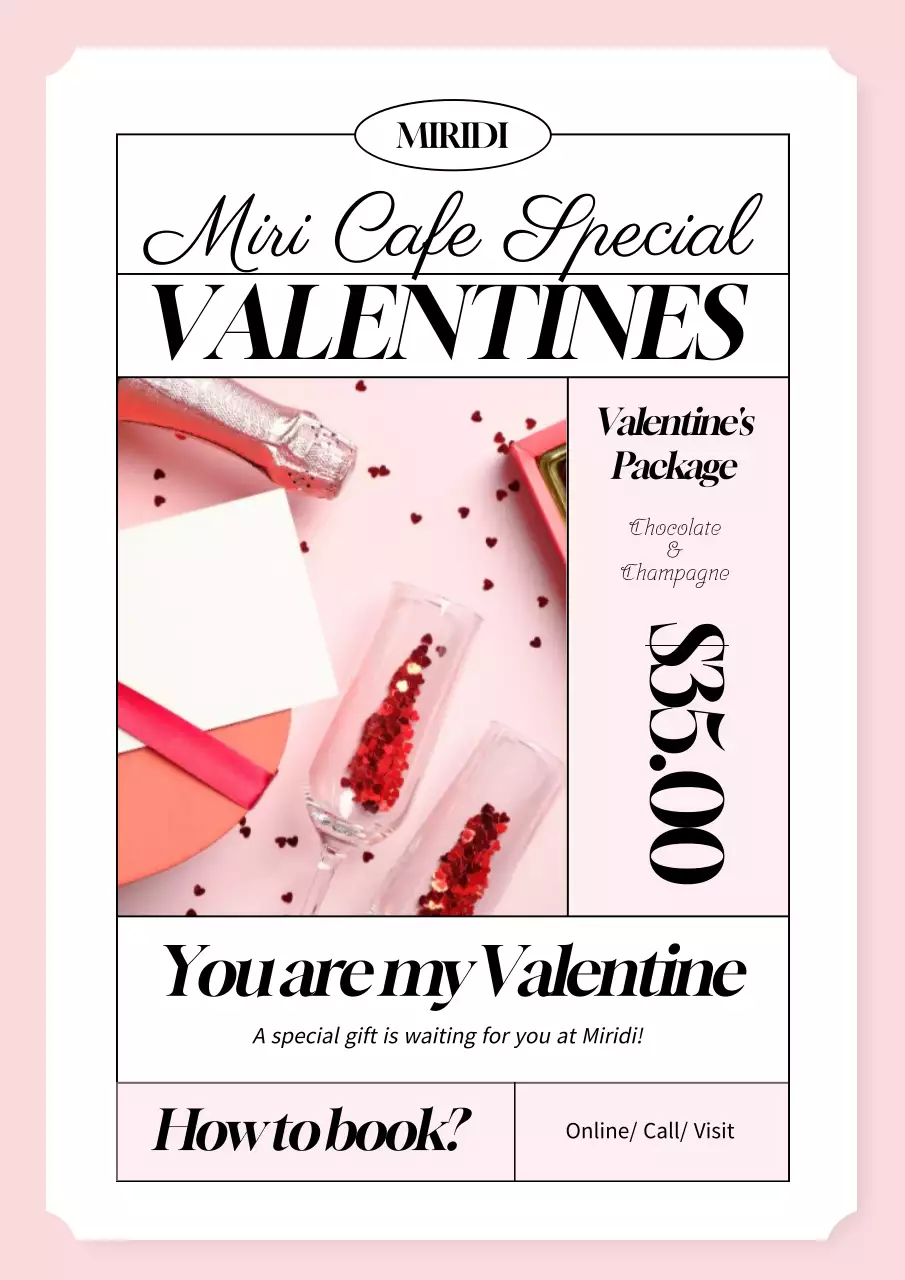 Pink and black Valentine's Day poster