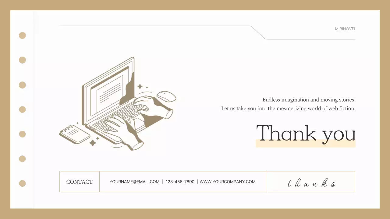 베이지 심플 웹 소설 가이드 프레젠테이션