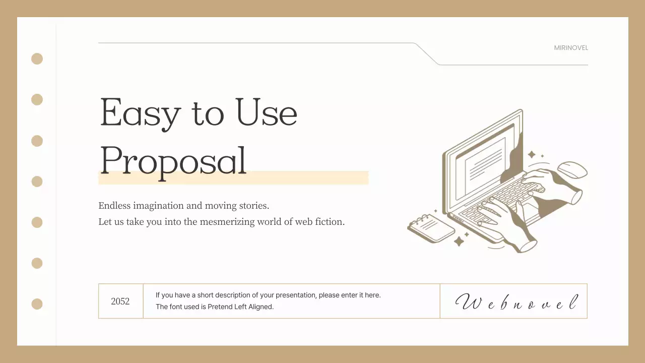 베이지 심플 웹 소설 가이드 프레젠테이션
