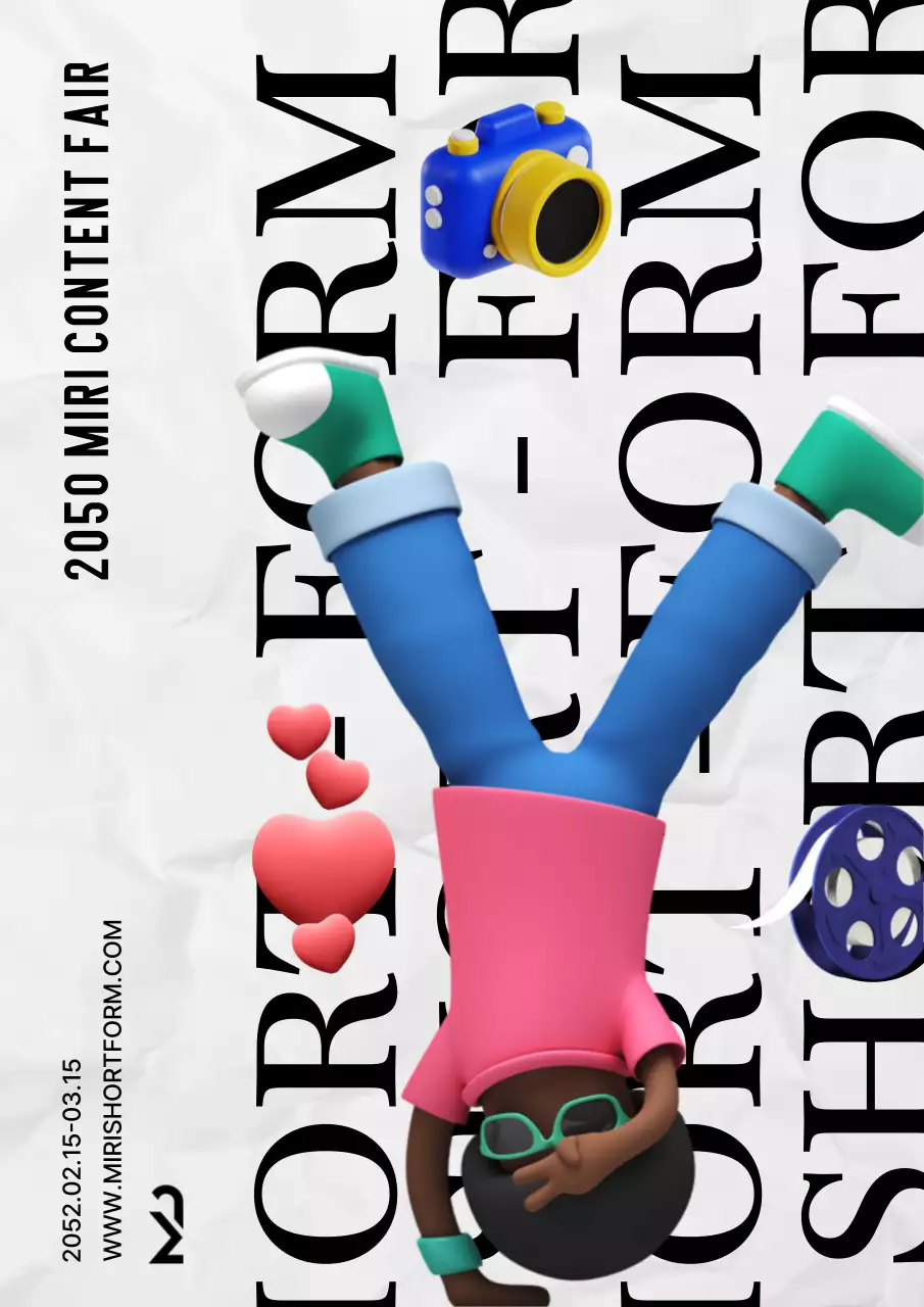 Shortform contest with white and black 3D characters