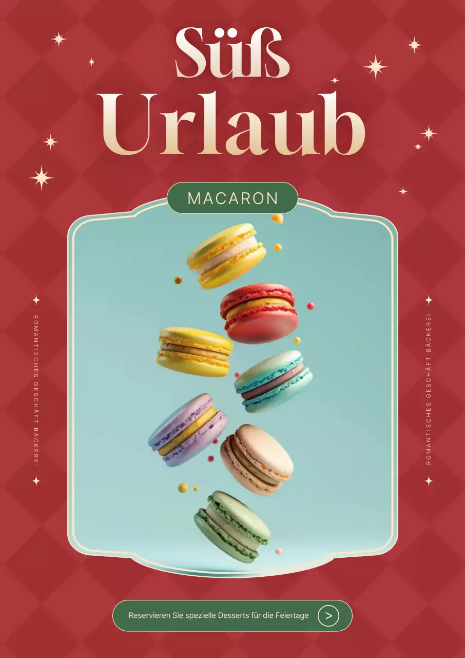 Rotes modernes Dessert-Angebot